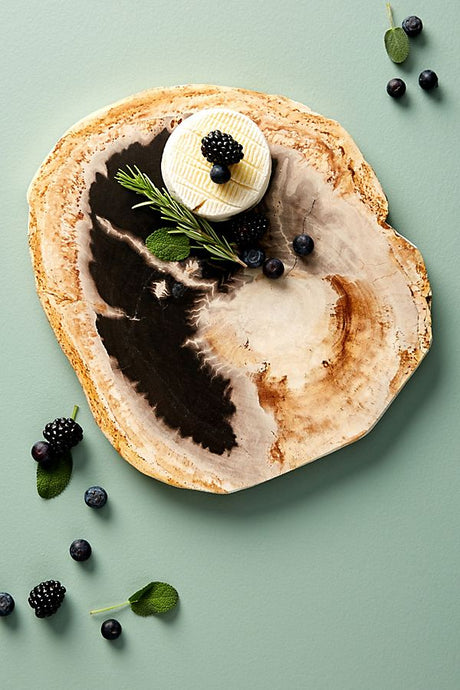 Petrified Wood Cheese Board Bowl