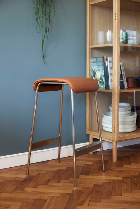 Avenue Bar Stool Nickel/Brown