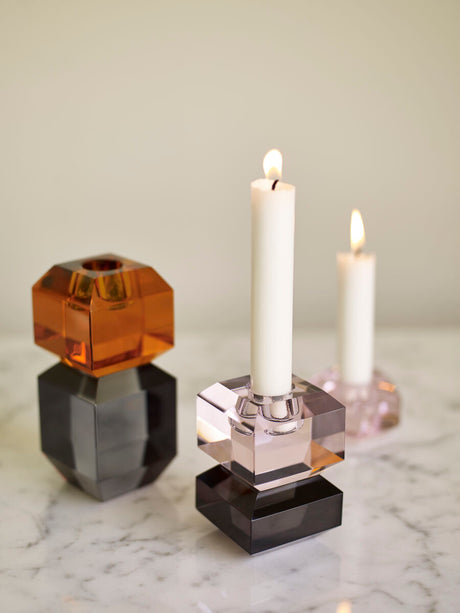 Gem Candlestick Orange/Smoked