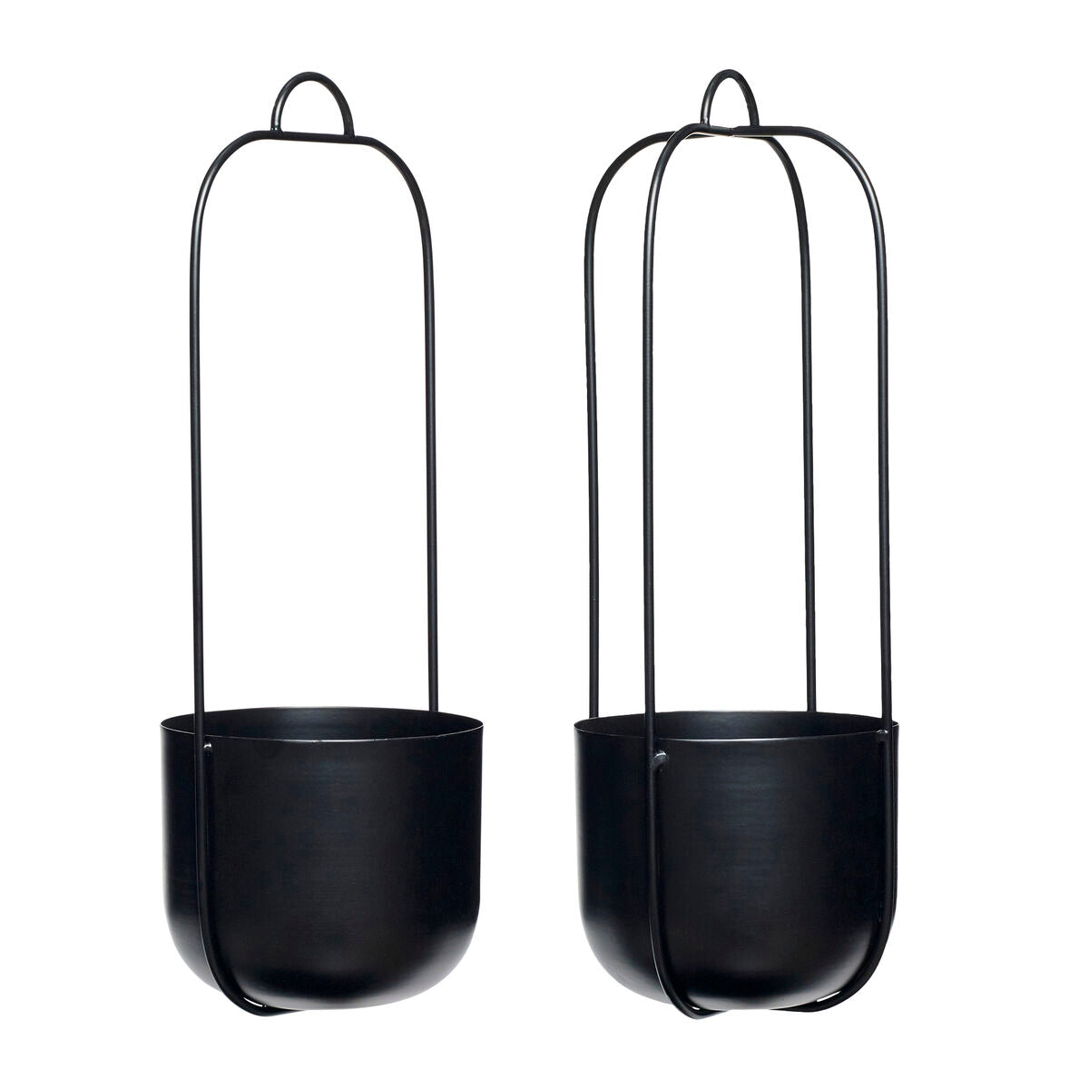 Lotus Hanging Pots Black (set of 2)