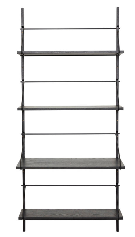 Norm Wall Shelf Unit 4 Shelves Black