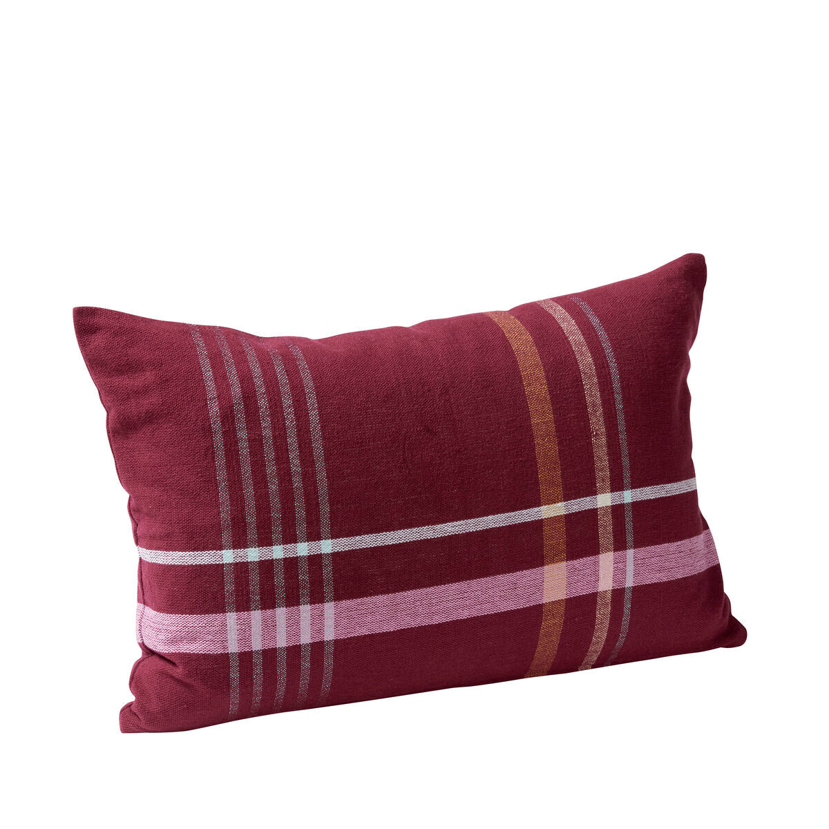 Quadrum Woven Cushion Burgundy/Rose