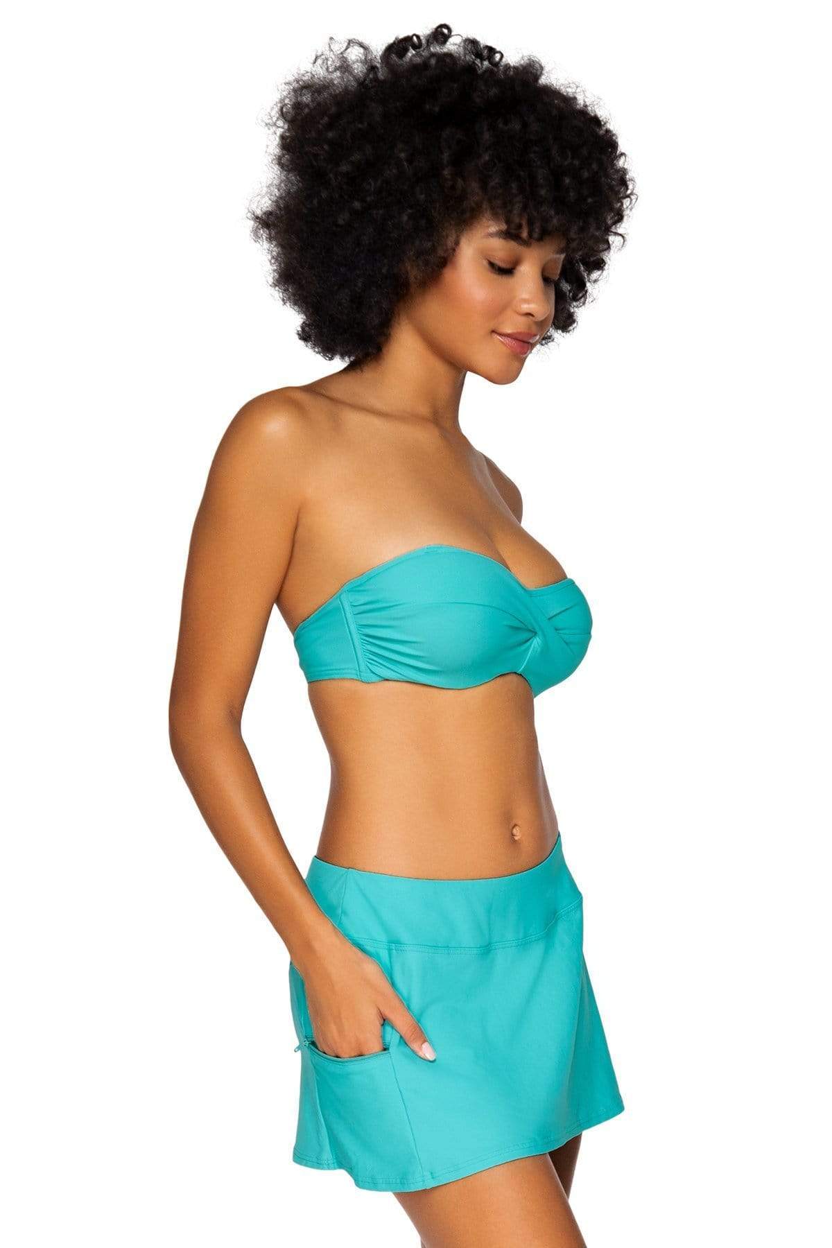 Bestswimwear - Sunsets Seaside Aqua Sporty Swim Skirt