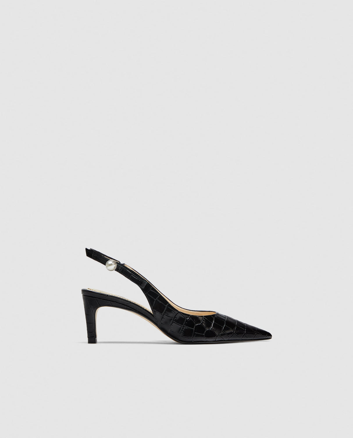 Slingback Leather High Heel Court Shoes