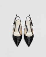 Slingback Leather High Heel Court Shoes