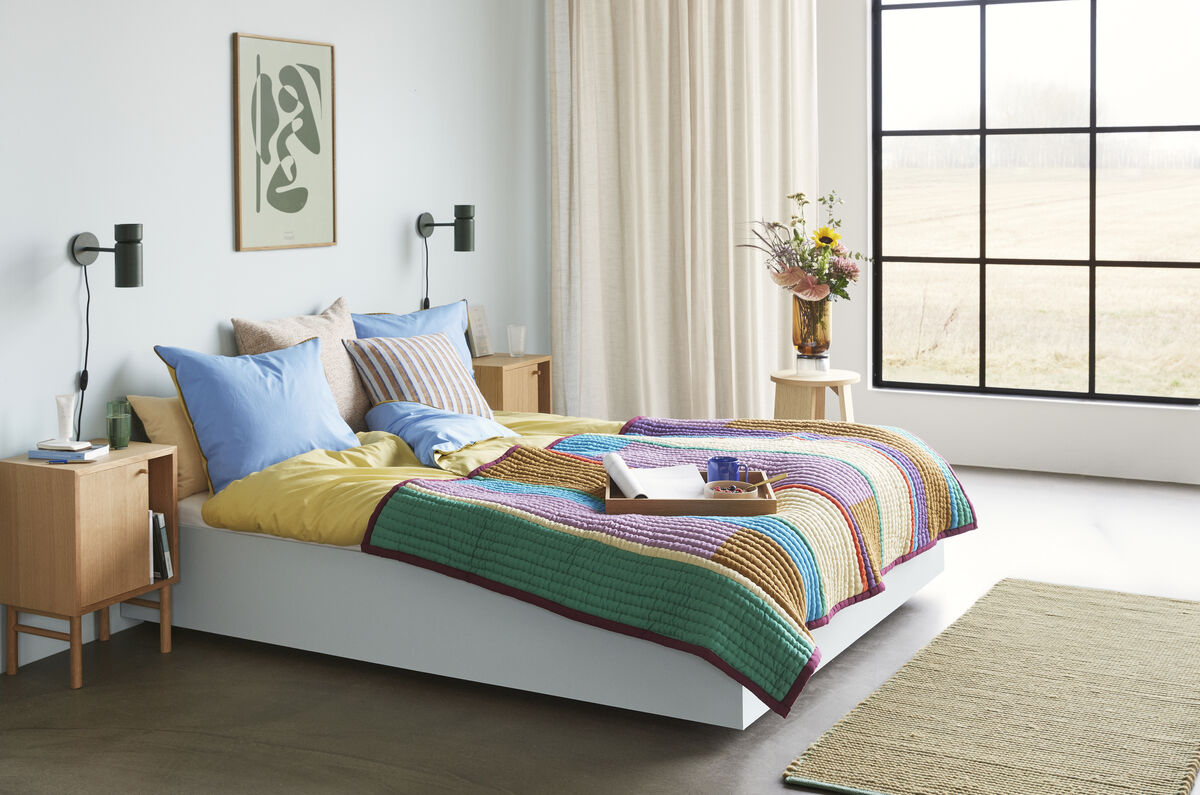 Aki Bed Linen 60/200 Blue/Yellow