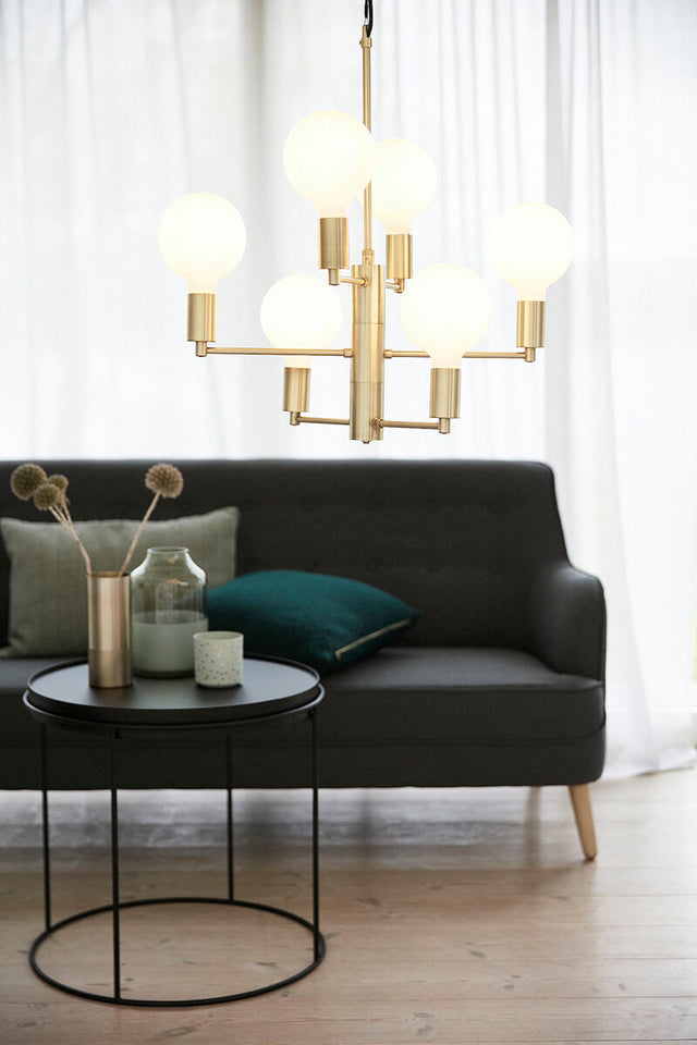 Balance Chandelier Brass/White