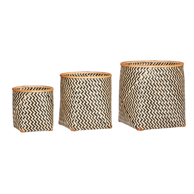 Keyline Baskets Black/Natural (set of 3)