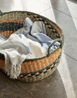 Cable Baskets Natural/Multicolour (set of 2)