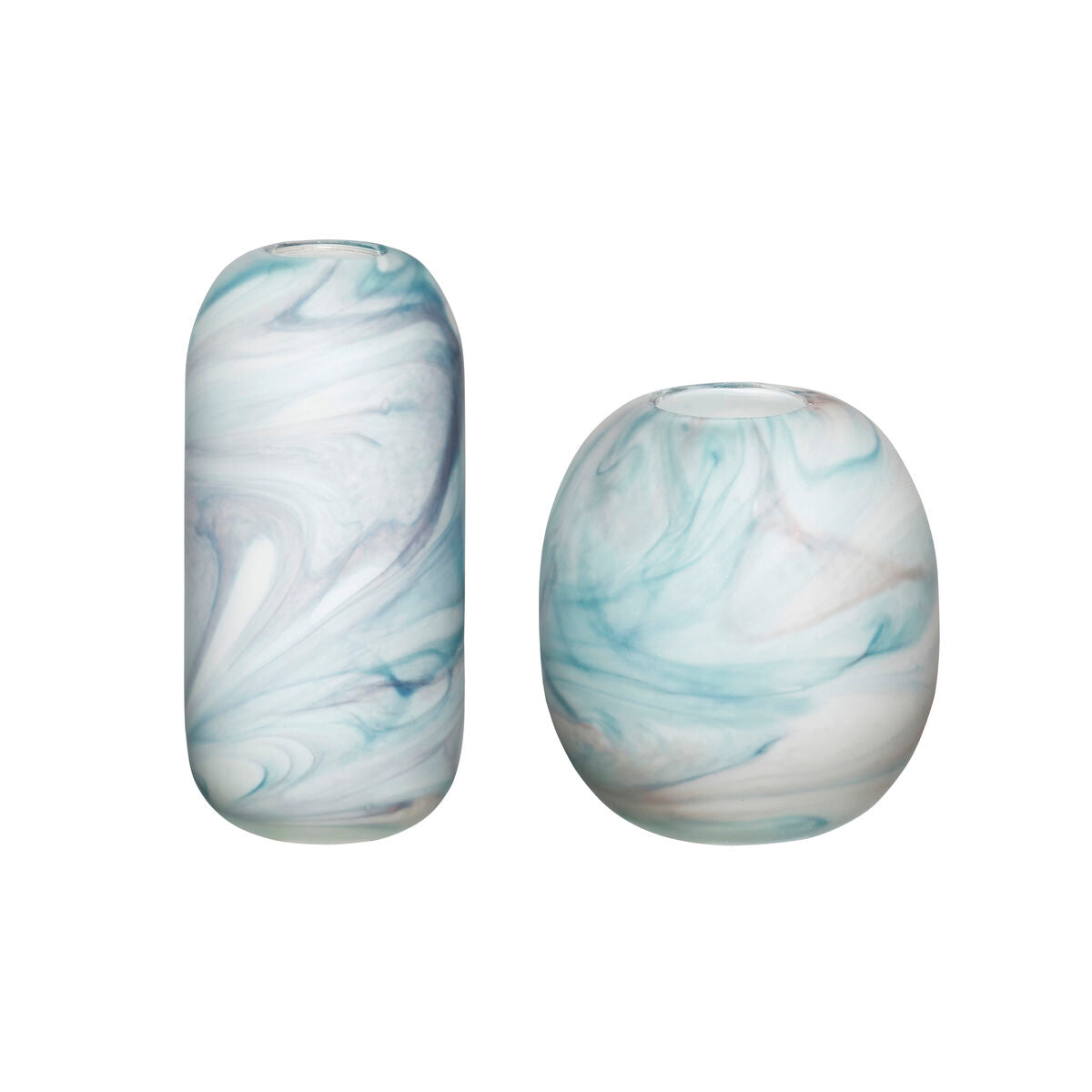 Cloud Vases Round Blue/White (set of 2)