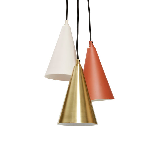 Drop Lamp White/Red/Brass