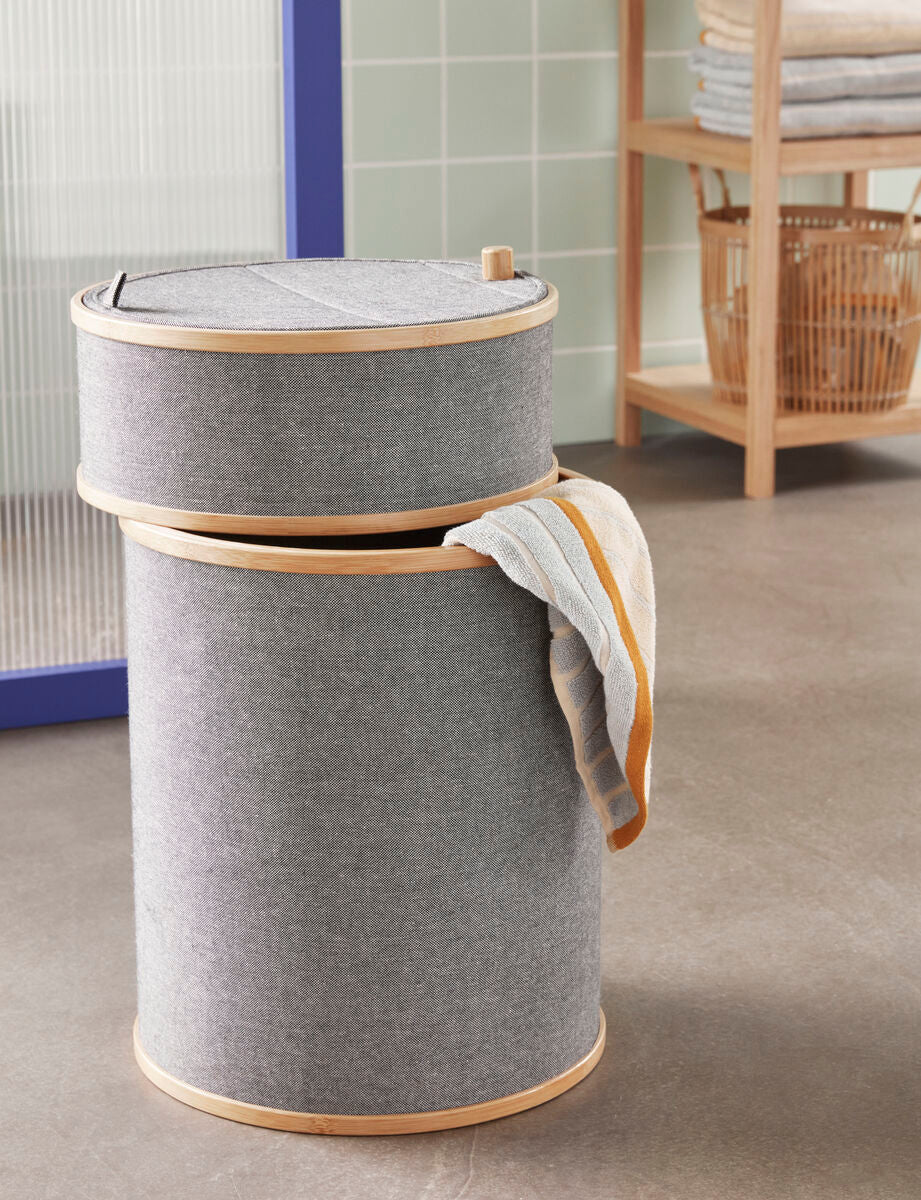 Ease Laundry Basket Grey/Natural