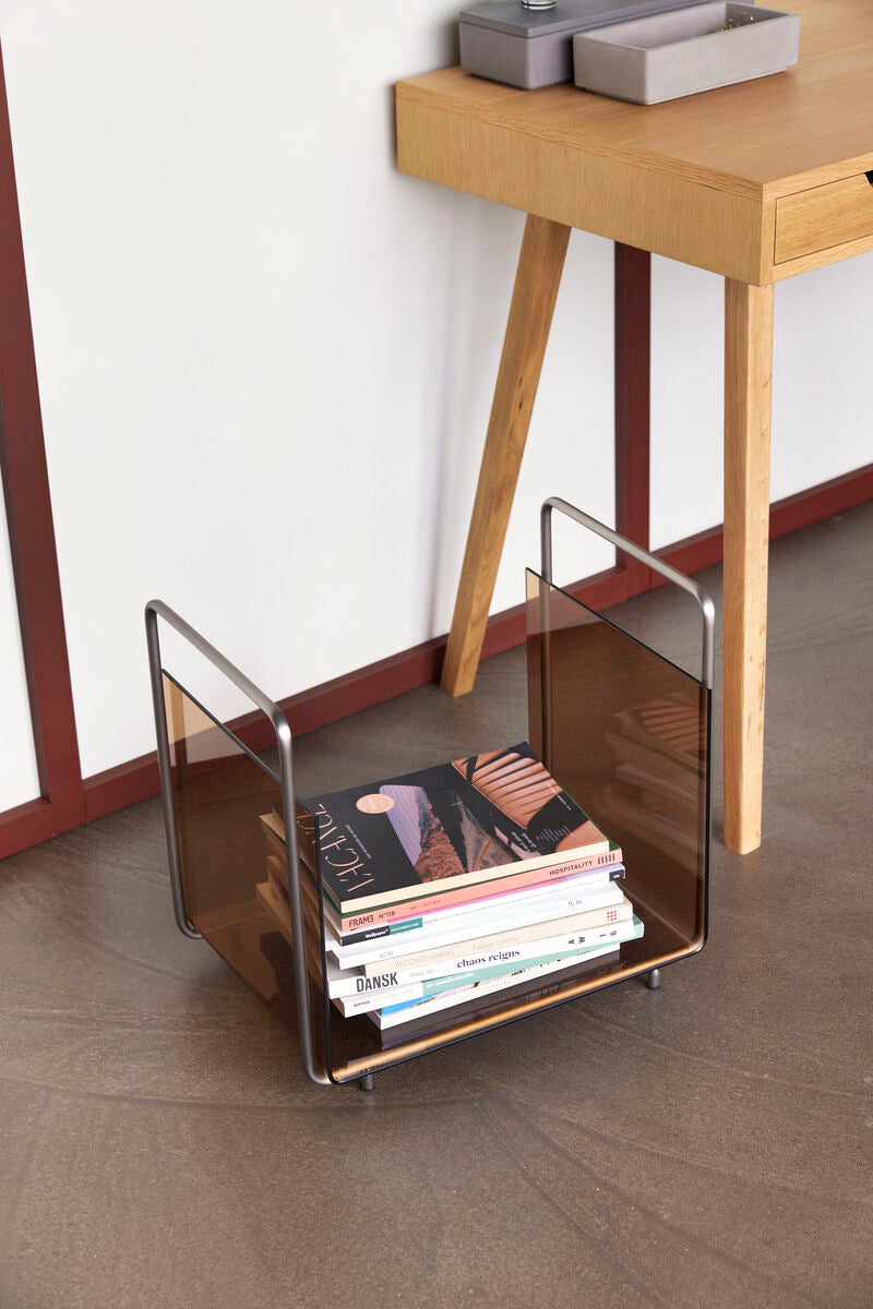 Echo Magazine Holder Brown/Nickel