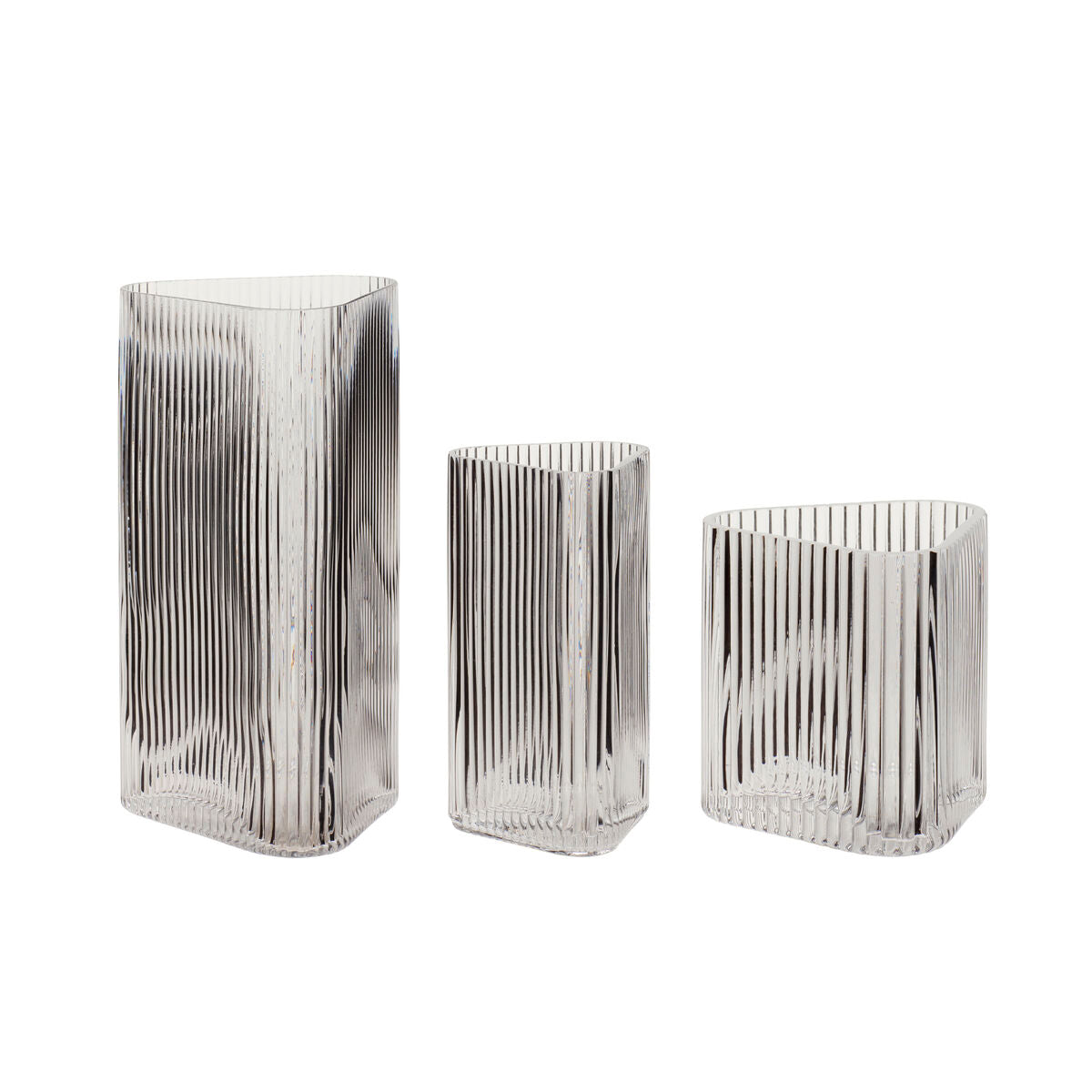 Elements Triangle Vases Clear (set of 3)