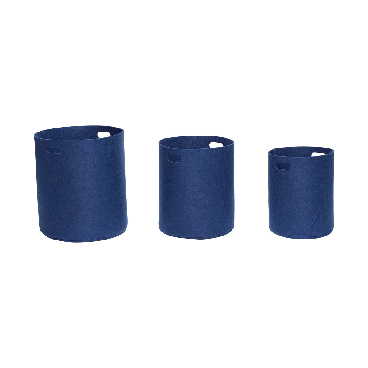 Felt Basket Round Blue (set of 3)