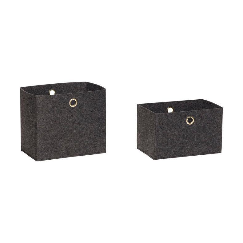 Felt Basket Square Grey (set of 2)