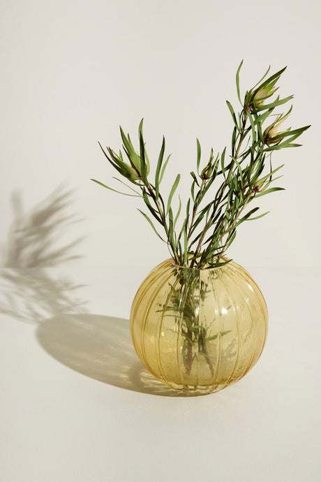 Fleur Vase Round Yellow