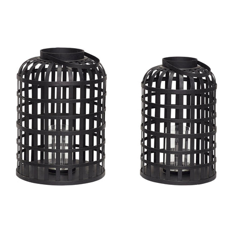 Grid Lanterns Black (set of 2)