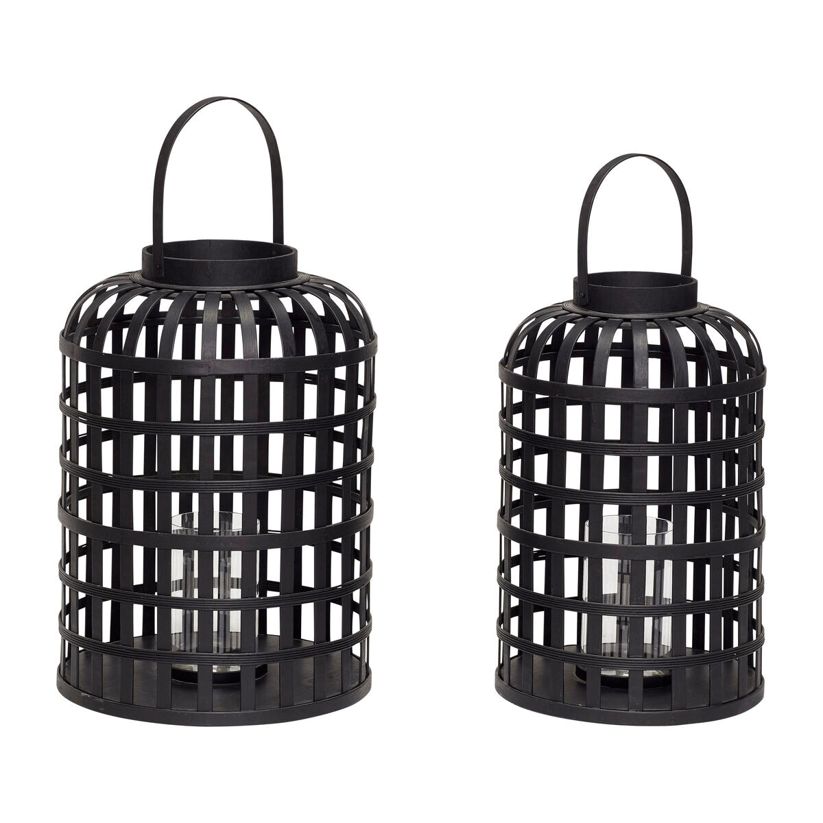 Grid Lanterns Black (set of 2)