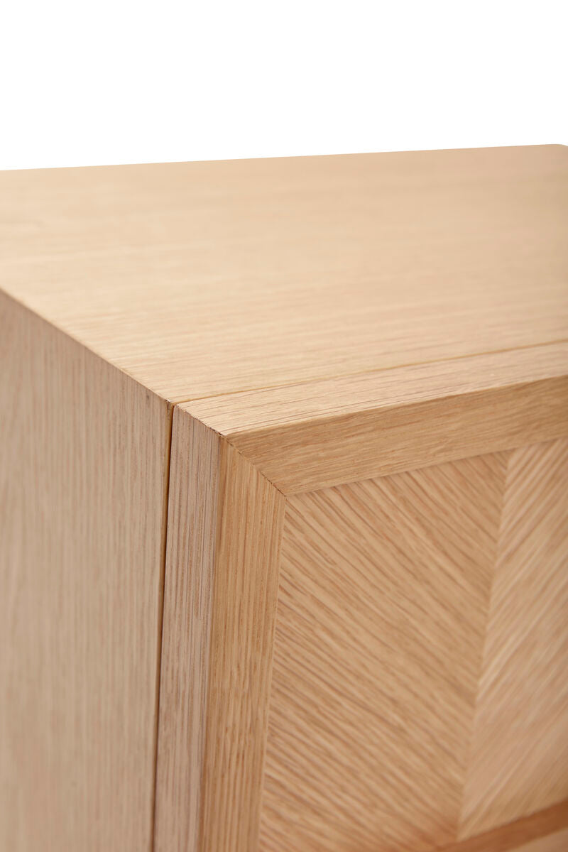 Herringbone Bedside Table Natural