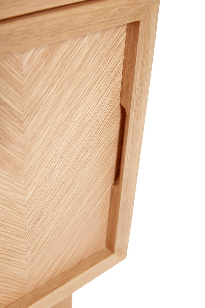 Herringbone Bedside Table Natural