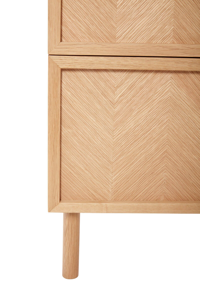 Herringbone Bedside Table Natural