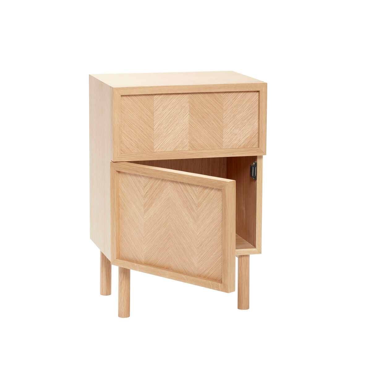 Herringbone Bedside Table Natural