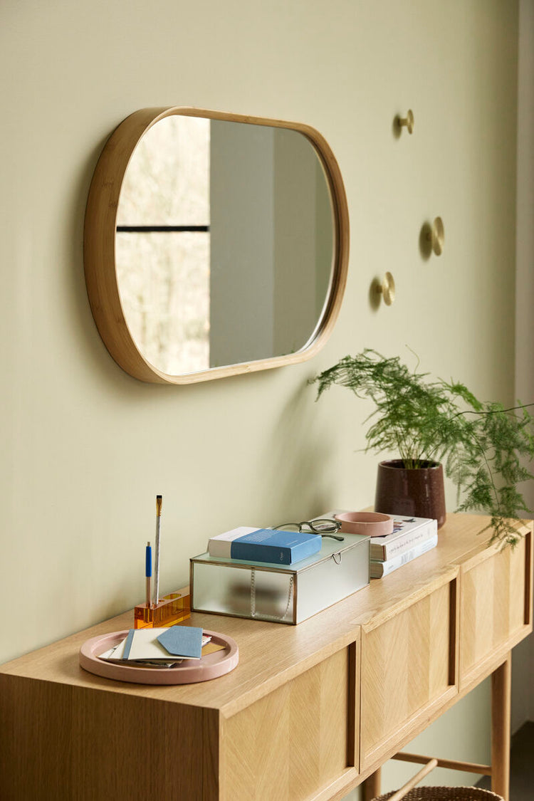 Herringbone Console Table Drawers Natural