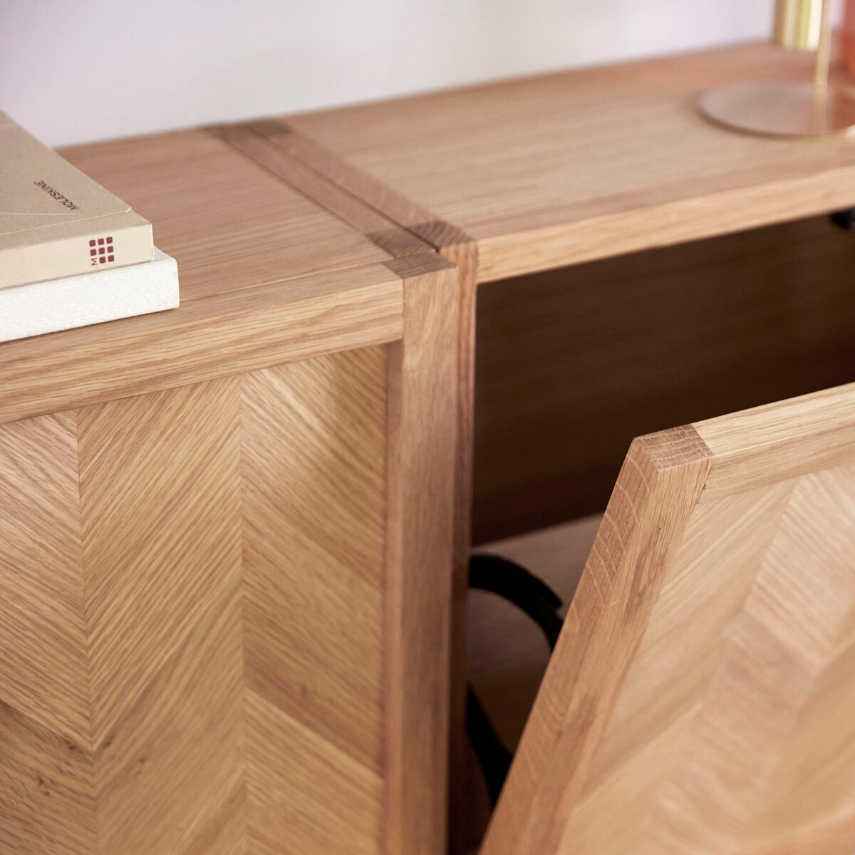 Herringbone Shoe Cabinet Natural