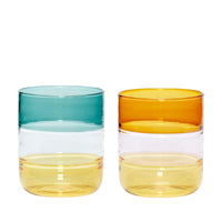 Lemonade Glasses Amber/Petrol (set of 2)