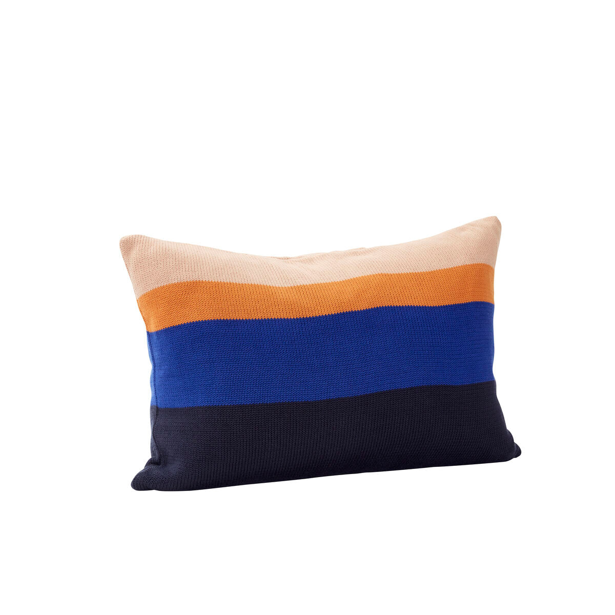 Line Knitted Cushion Sand/Amber/Blue