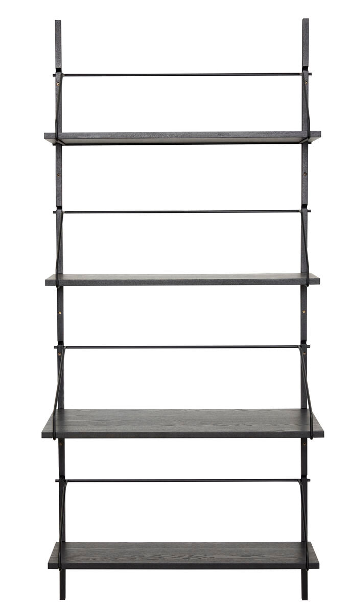 Norm Wall Shelf Unit 4 Shelves Black