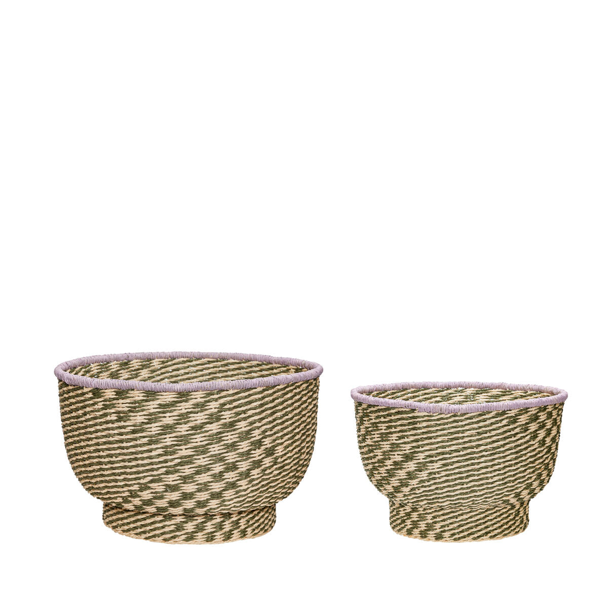 Peppy Baskets Natural/Green/Purple (set of 2)