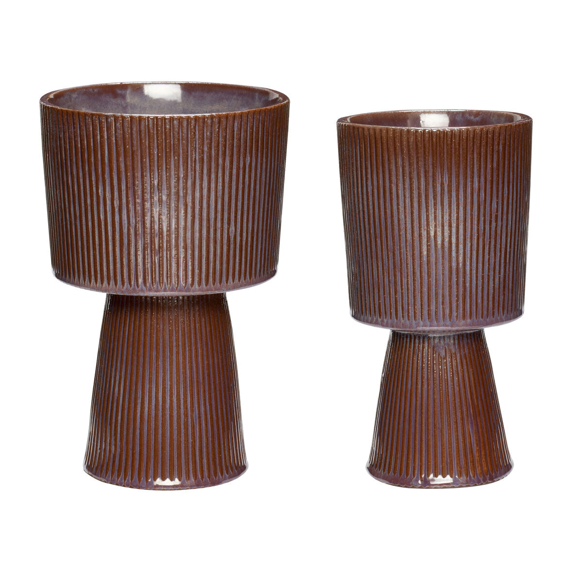 Plinth Pots Brown/Purple (set of 2)