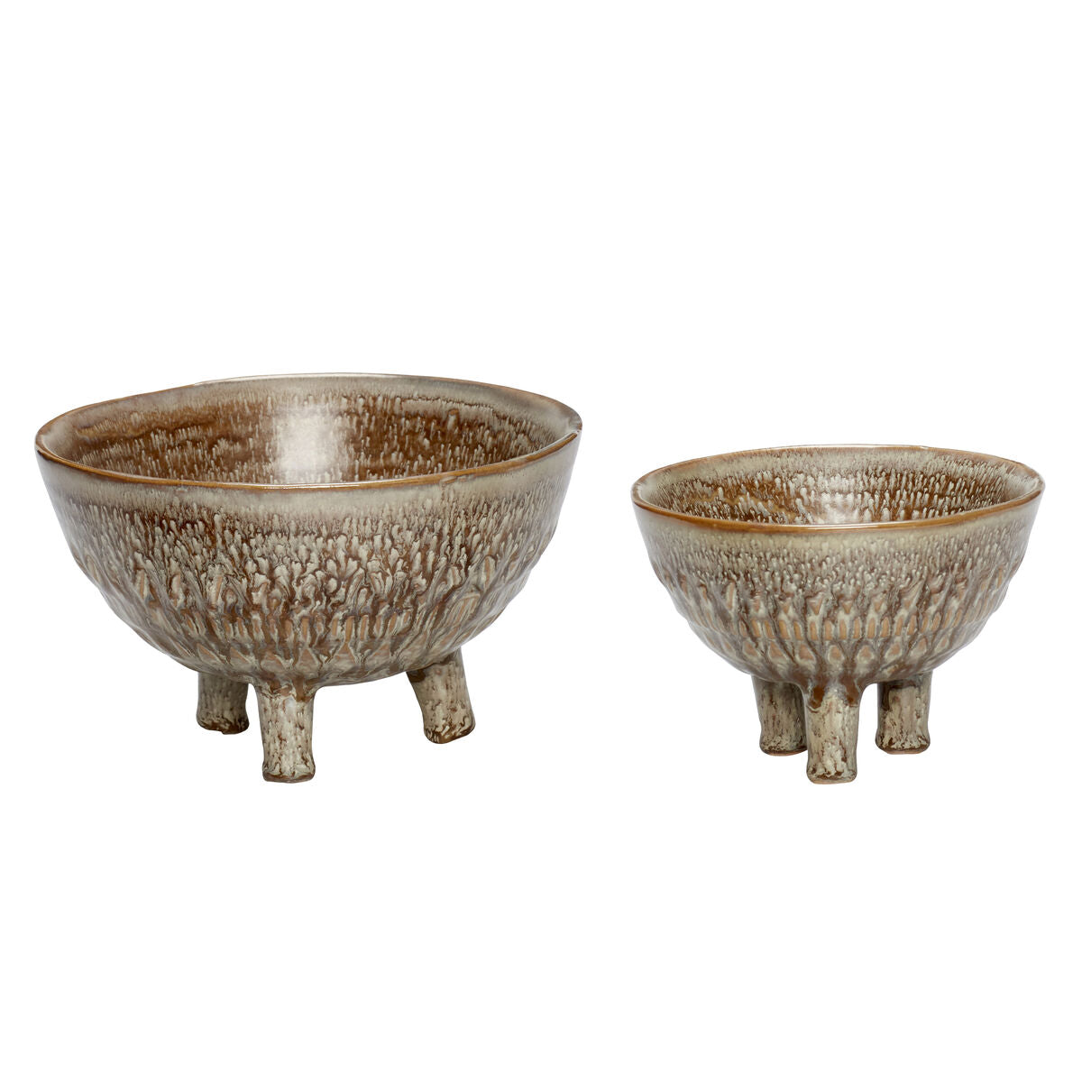 Retro Bowls Brown/Grey (set of 2)