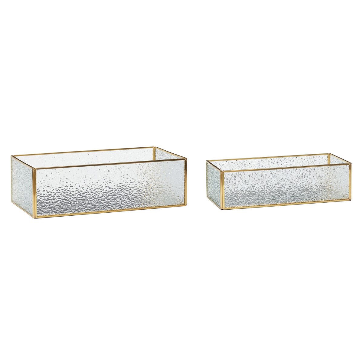 Ripple Glass Boxes Frosted (set of 2)