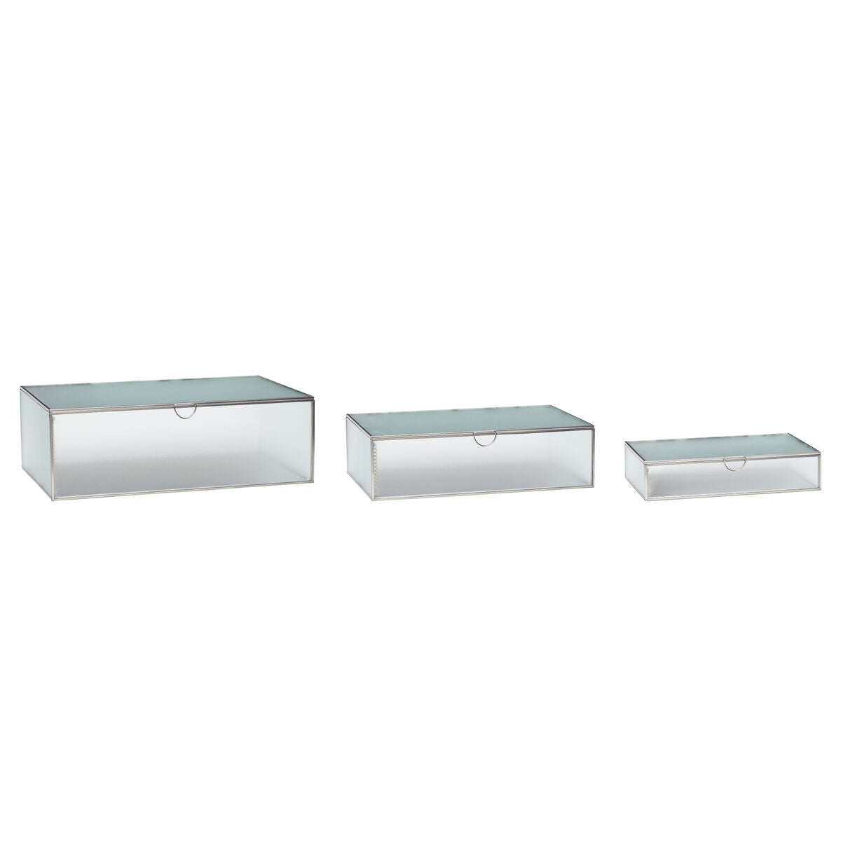 Ripple Glass Boxes Frosted (set of 3)