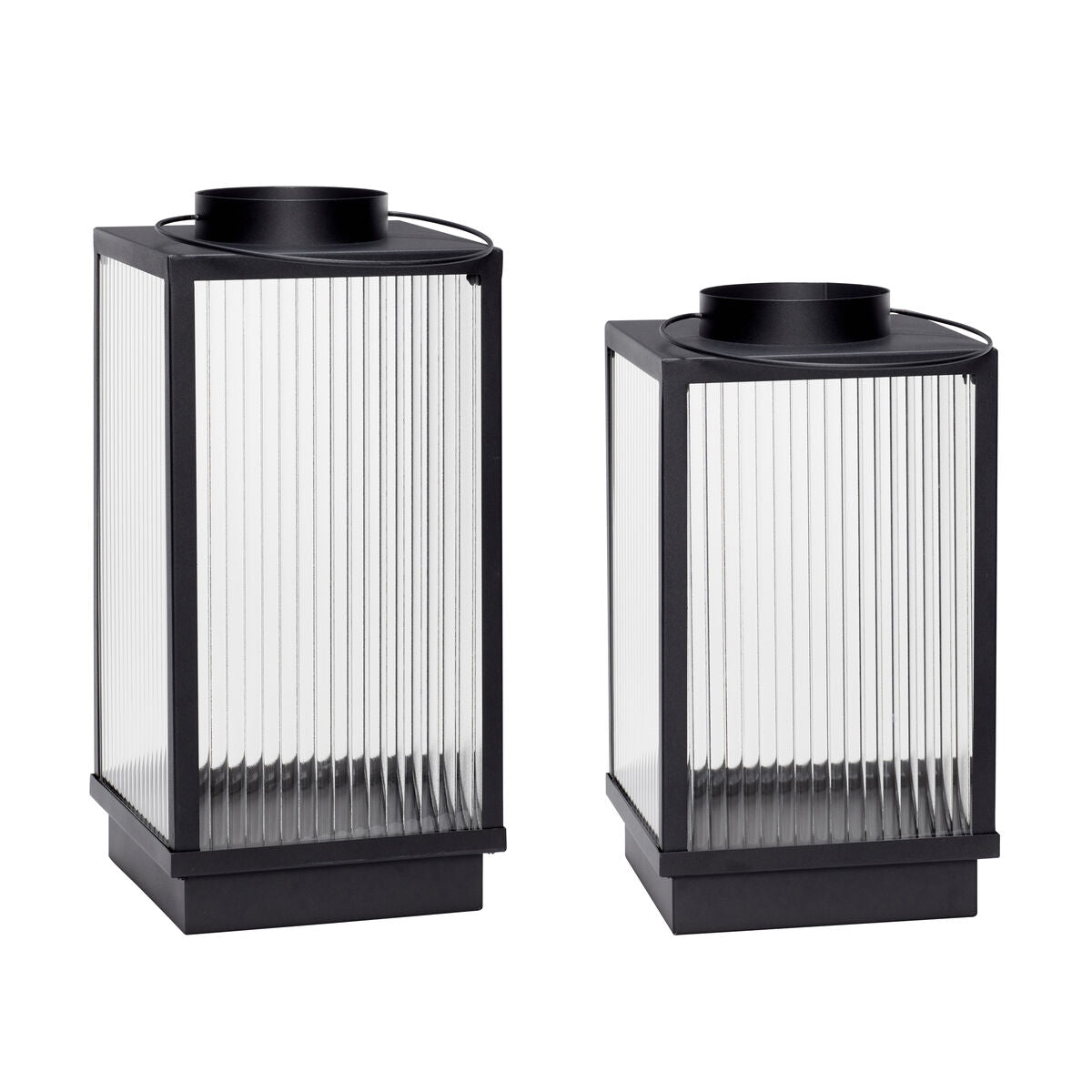 Ripple Lanterns Clear/Black (set of 2)