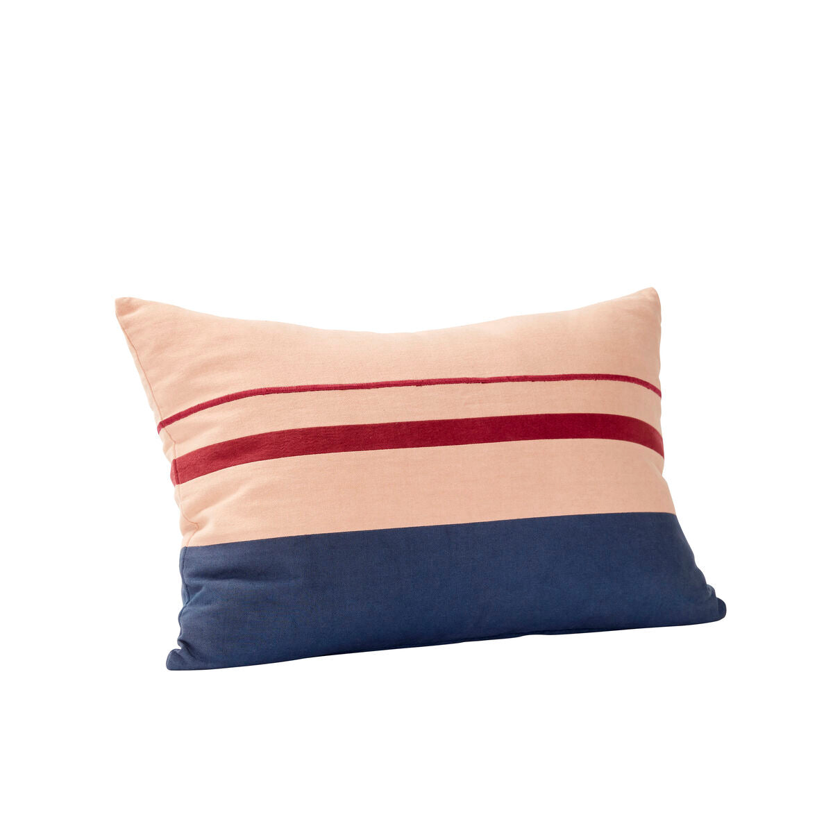 Stitch Cushion Blue/Burgundy/Rose