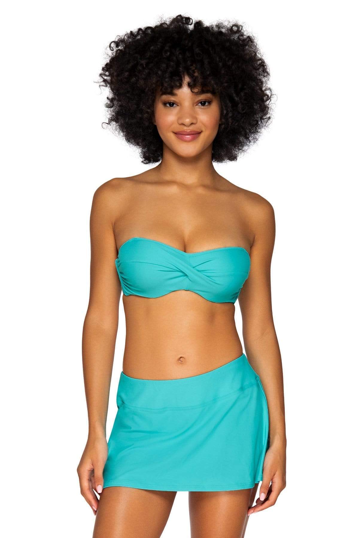 Bestswimwear -  Sunsets Seaside Aqua Sporty Swim Skirt