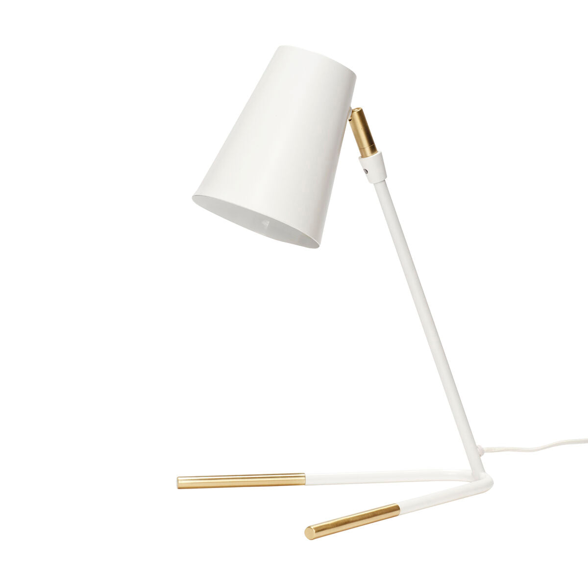 Slant Table Lamp White/Brass