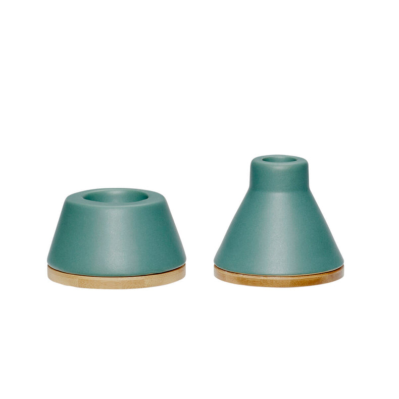 Mix Candlestick Green/Natural (set of 2)