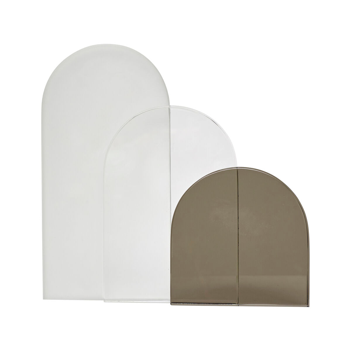 Triple Arch Bookend Clear/Smoked