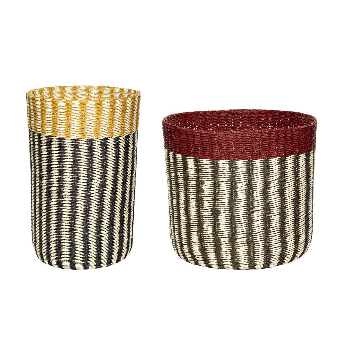 Vertigo Baskets Black/Burgundy/Ochre (set of 2)