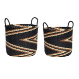 Zigzag Baskets Black/Orange (set of 2)